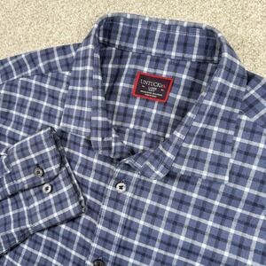 UNTUCKit Button Down Flannel Shirt Men's Plaid Large Polyester‎ Blend Slim